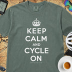 Keep Calm and Cycle On T-Shirt — Blue Spruce