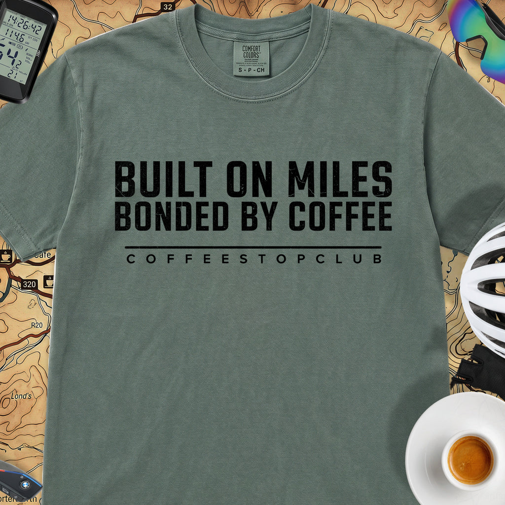 Bonded by Coffee T‑Shirt — Blue Spruce