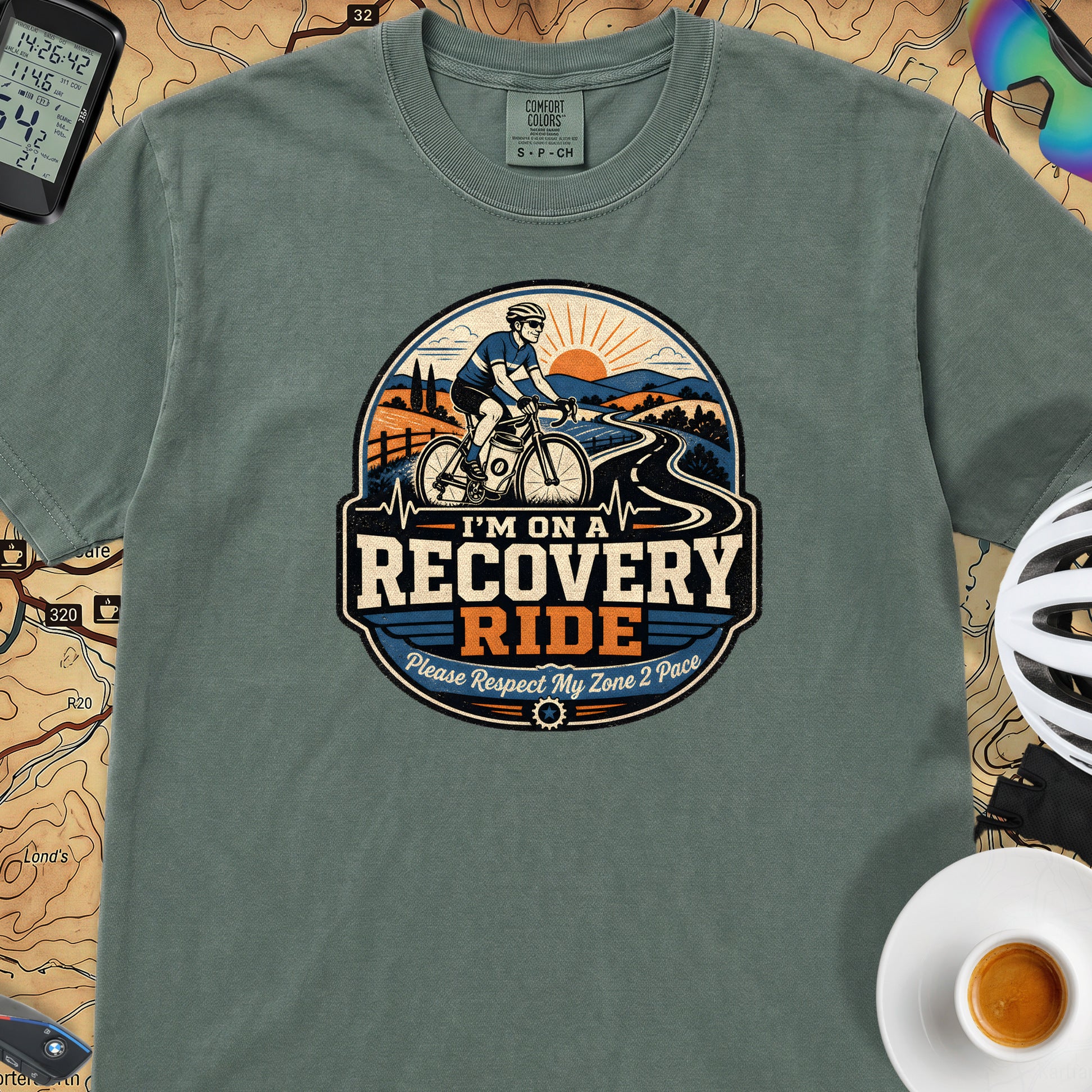 I'm On A Recovery Ride Comfort Colors T-Shirt — Blue Spruce
