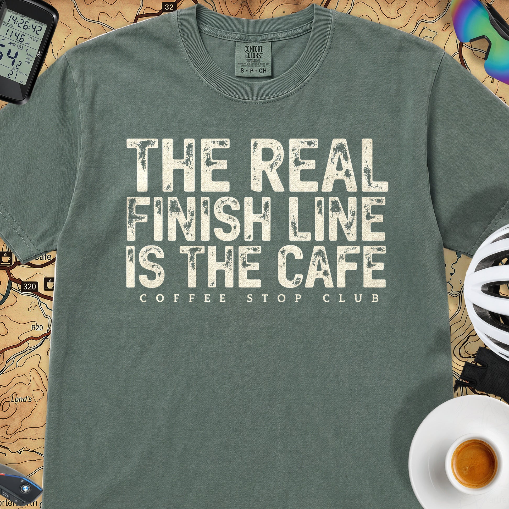 The Real Finish Line T‑Shirt — Blue Spruce