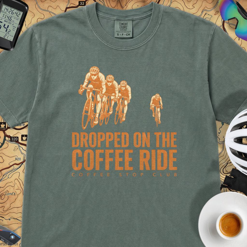 Dropped on the Coffee Ride Cycling T-Shirt — Blue Spruce