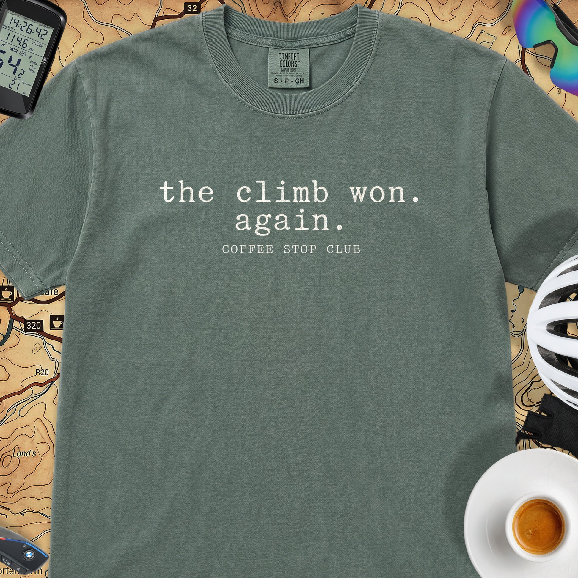 The Climb Won Cycling T‑Shirt — Blue Spruce