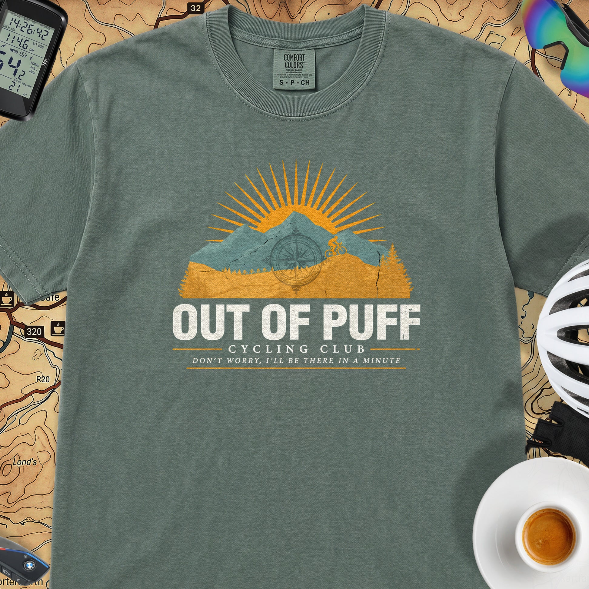 Out of Puff Cycling T-Shirt — Blue Spruce