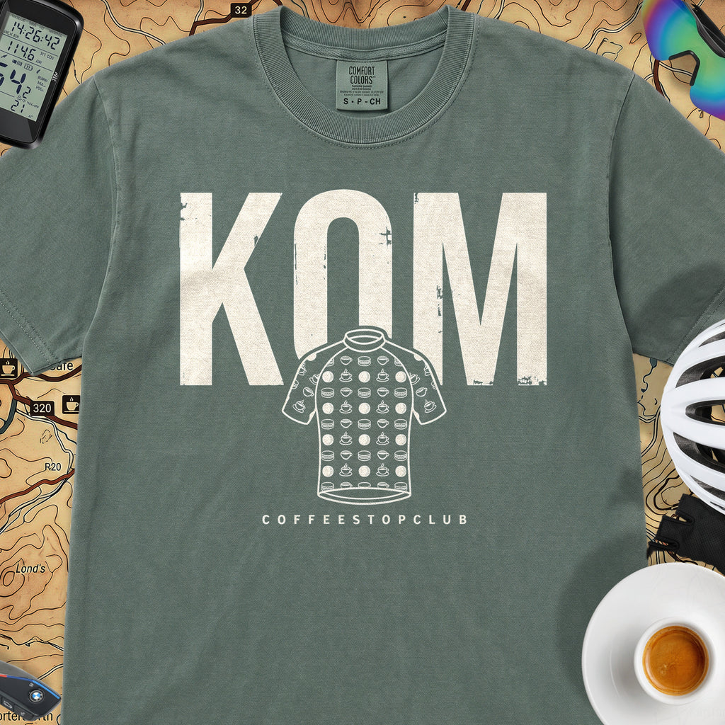 KOM Cake Stop Cycling T-Shirt — Blue Spruce