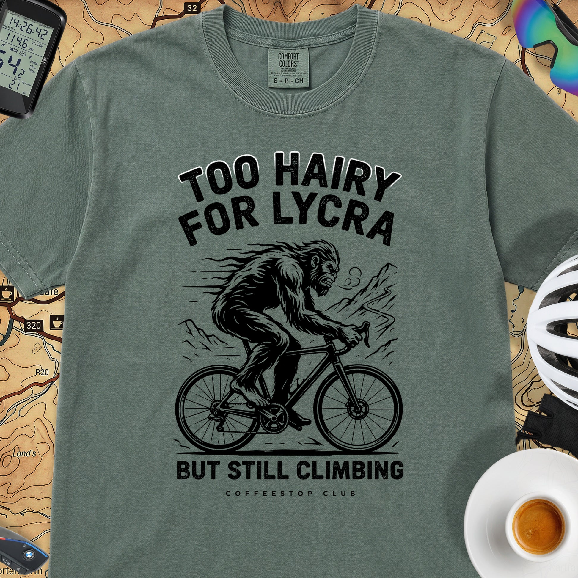 Too Hairy Cycling T-Shirt — Blue Spruce