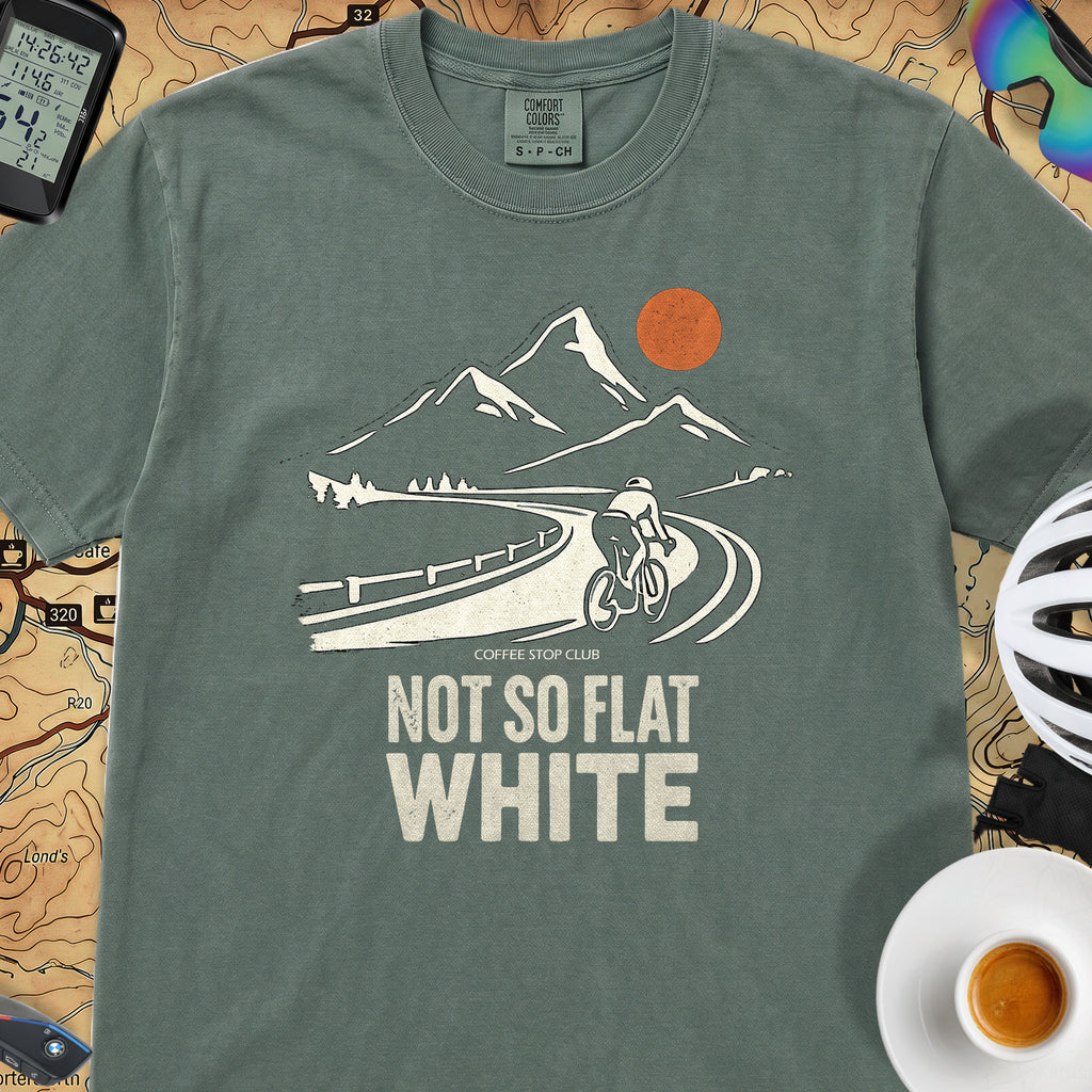 Not So Flat White Retro T-Shirt — Blue Spruce