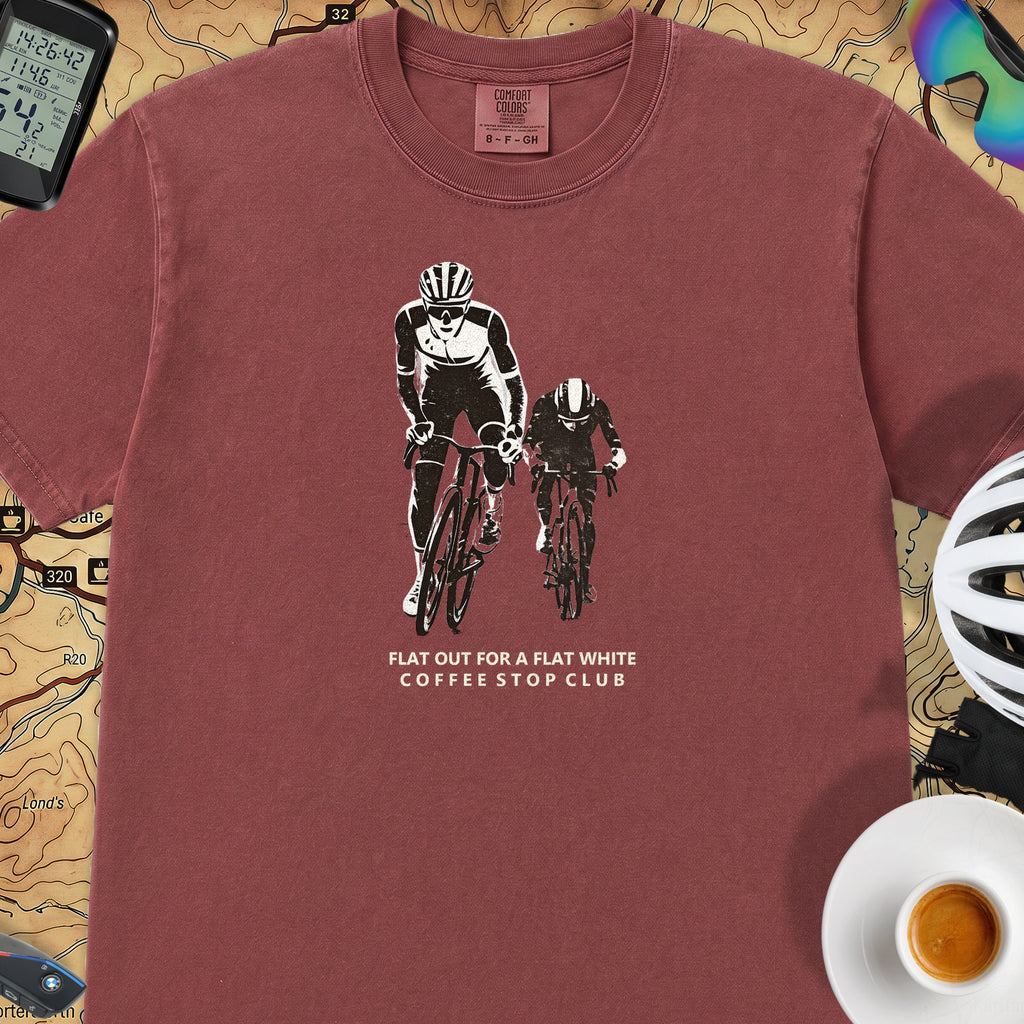 Flat Out 4 Flat White T-Shirt — Brick