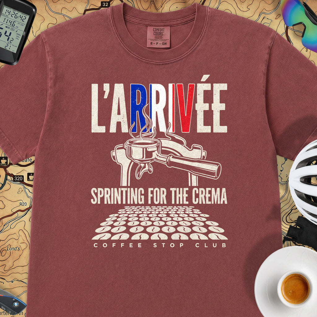 L'Arrivée TdF Cycling T-Shirt — Brick