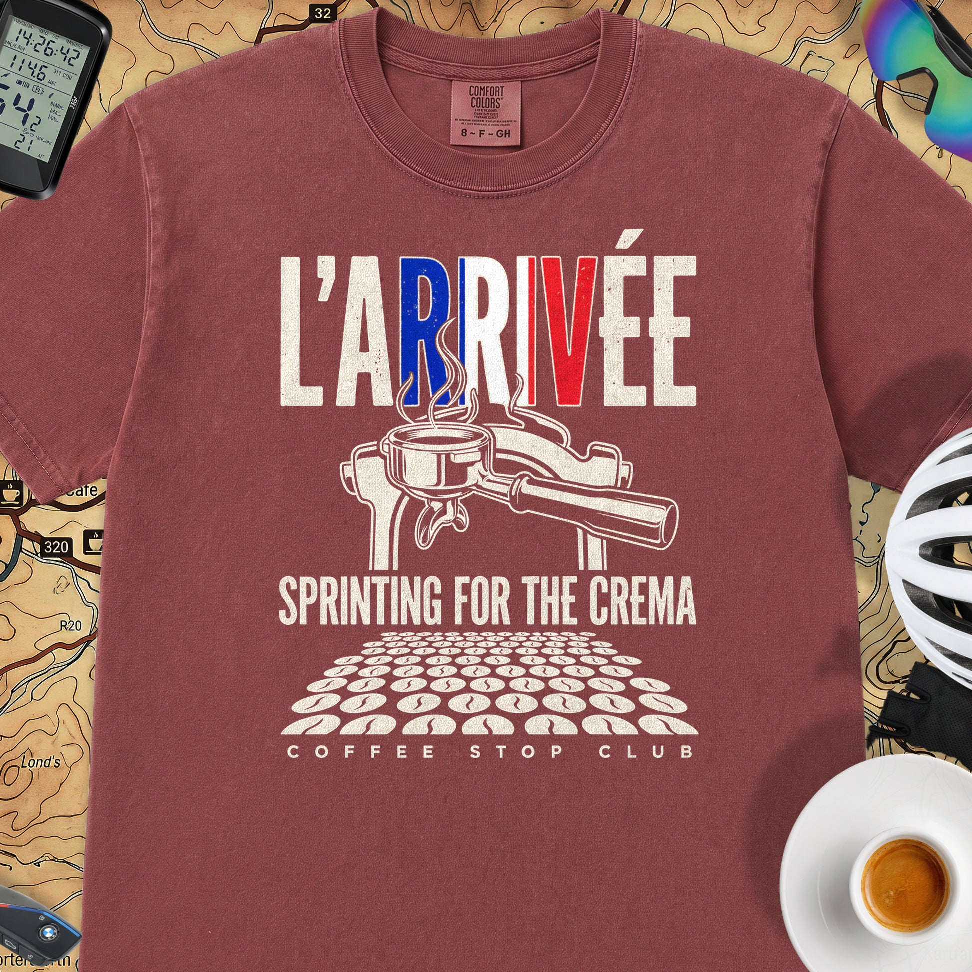 L'Arrivée TdF Cycling T-Shirt — Brick