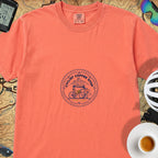 Cyclist Coffee Shop T-Shirt — Bright Salmon