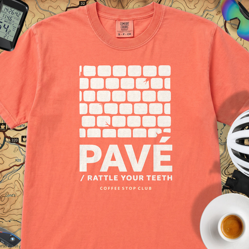 Pavé Tour T‑Shirt — Bright Salmon