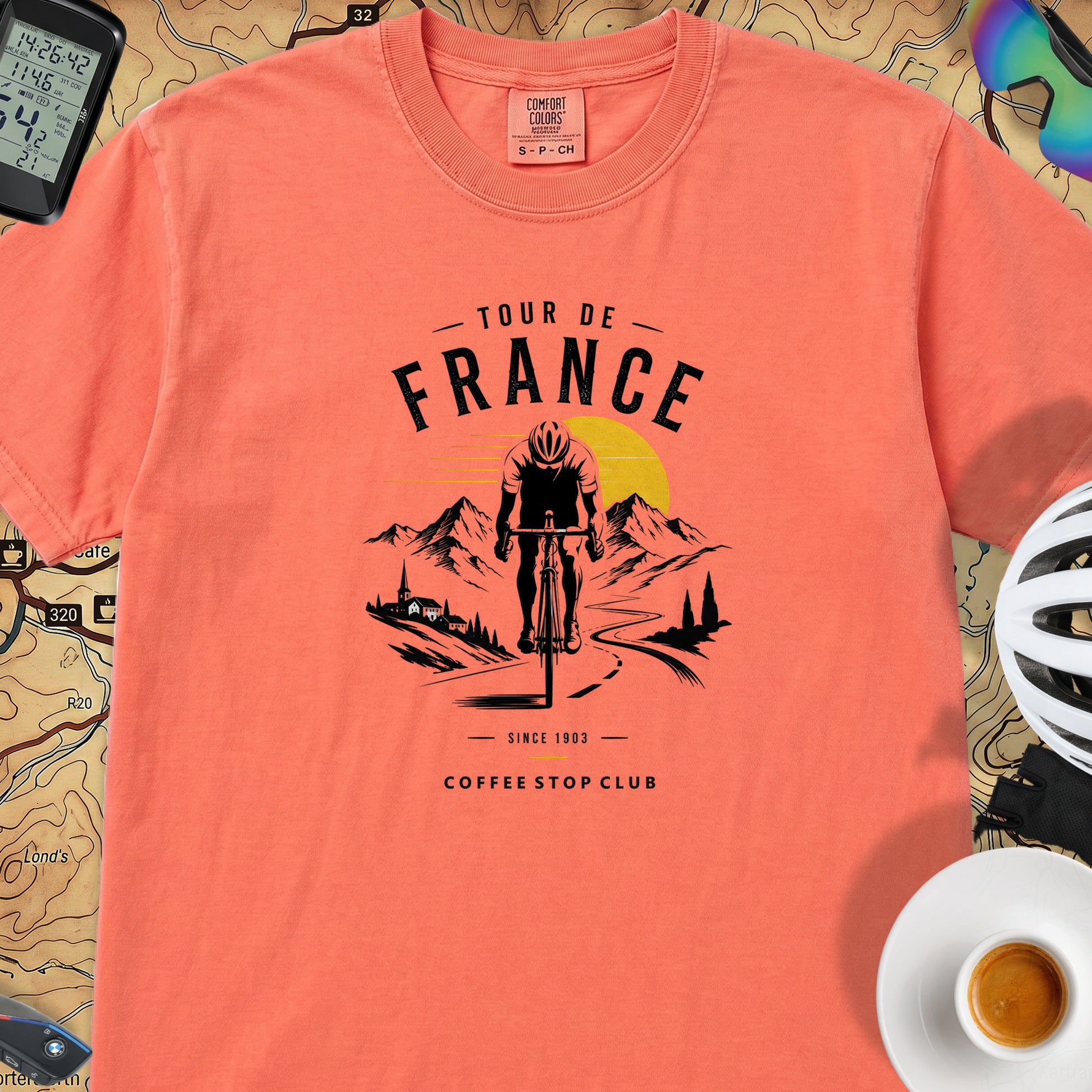 Tour de France Club T-Shirt — Bright Salmon
