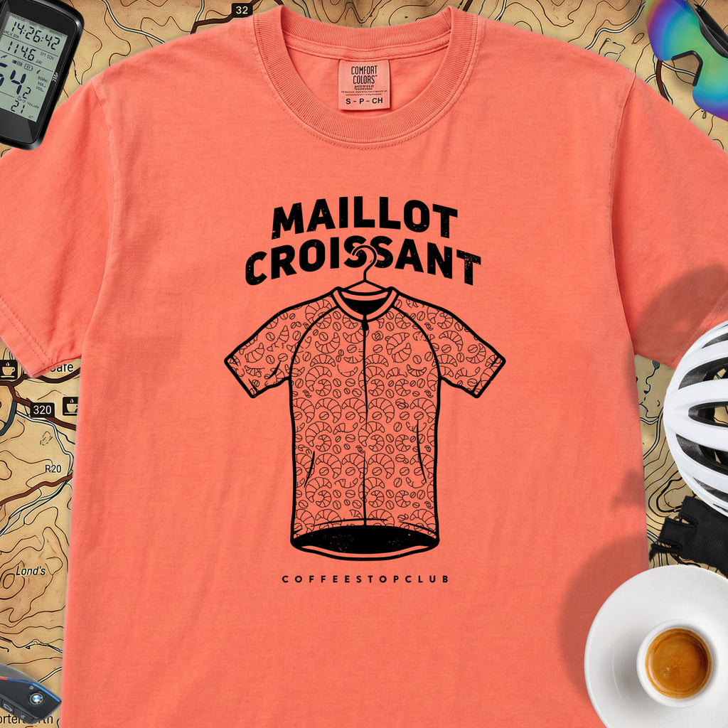 Maillot Croissant Cyclist T-Shirt — Bright Salmon