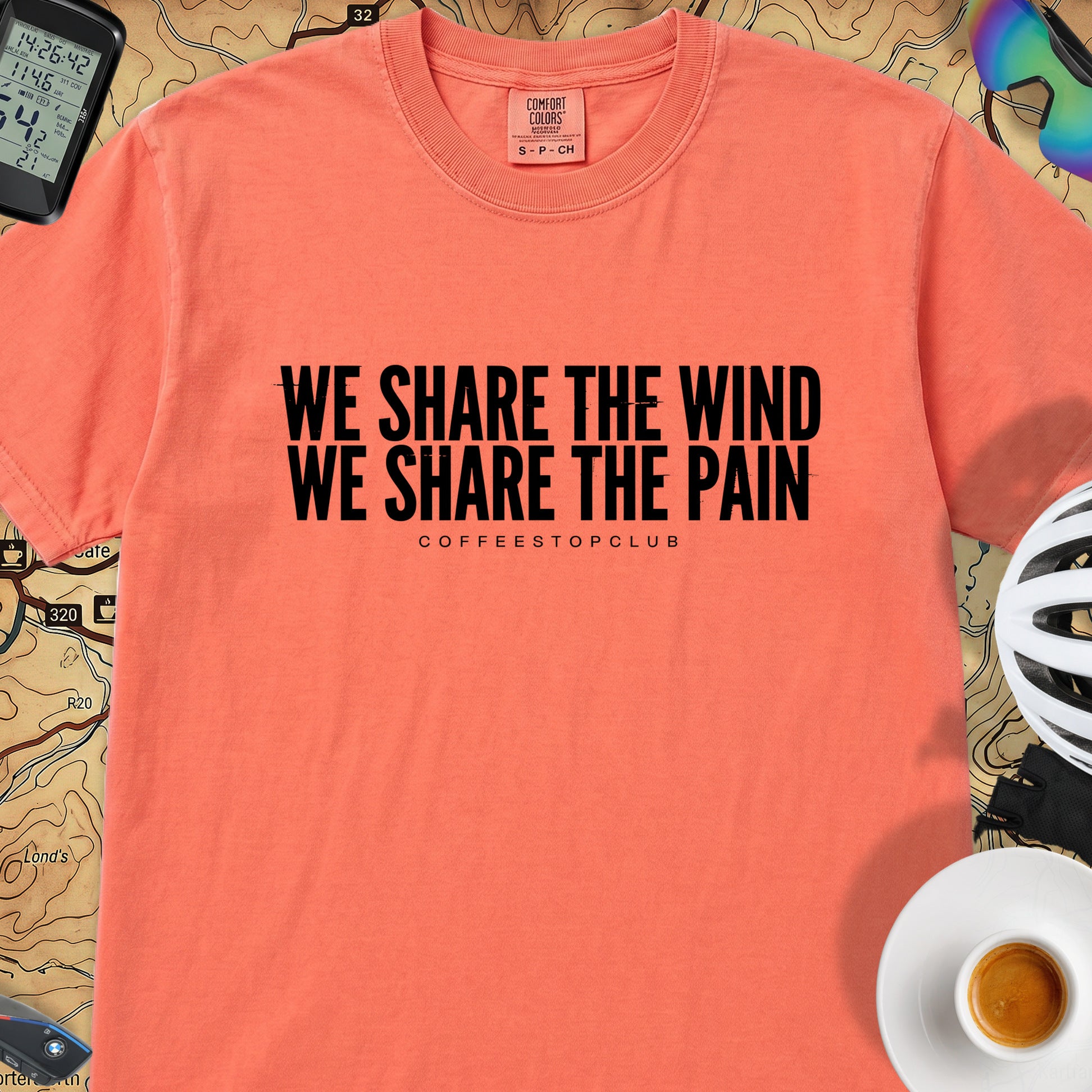 We Share the Wind T‑Shirt — Bright Salmon