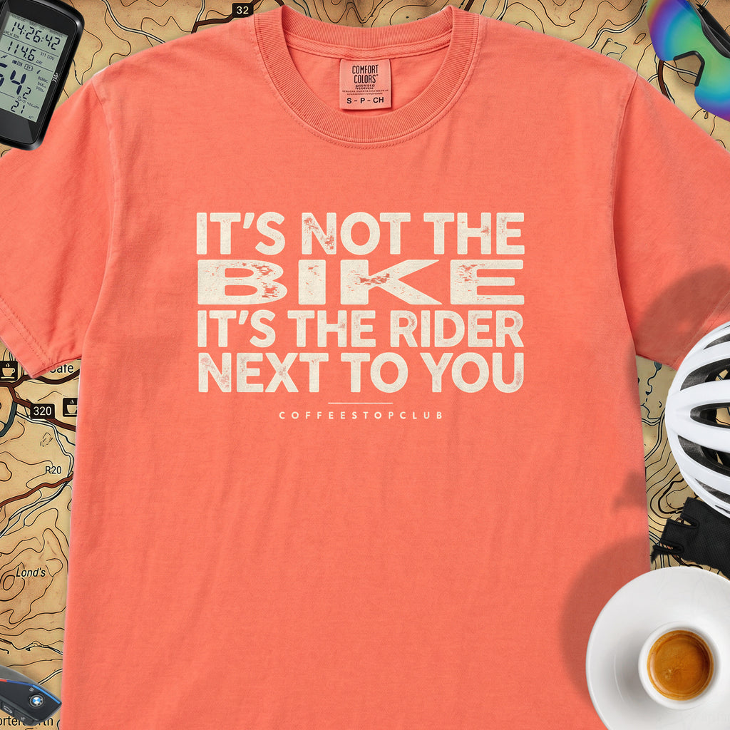 It's Not The Bike T‑Shirt — Bright Salmon