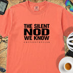 Silent Nod T‑Shirt — Bright Salmon