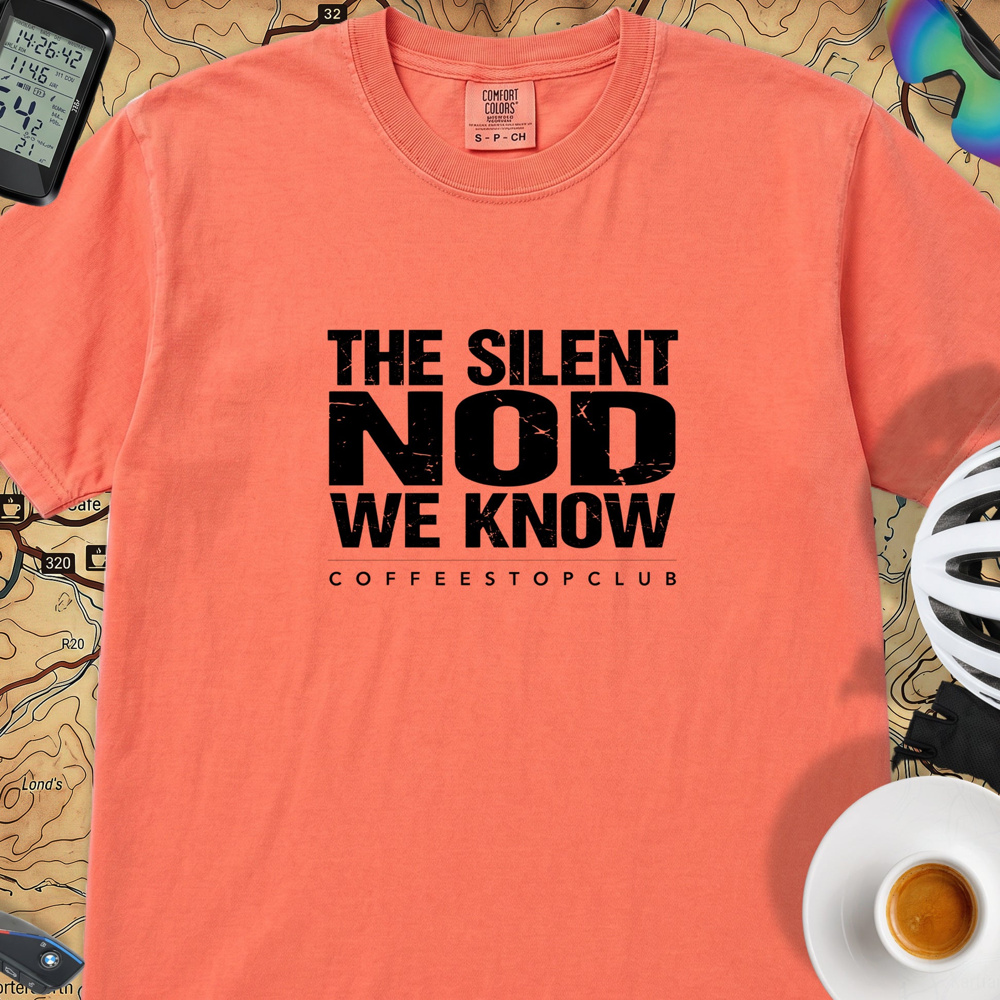 Silent Nod T‑Shirt — Bright Salmon