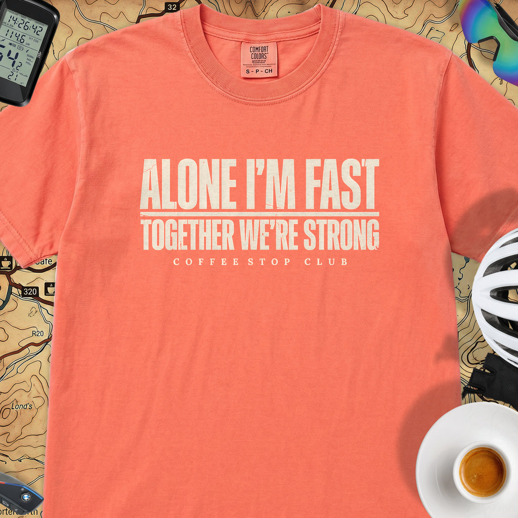 Alone I'm Fast T‑Shirt — Bright Salmon