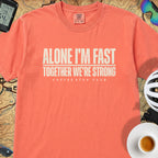 Alone I'm Fast T‑Shirt — Bright Salmon