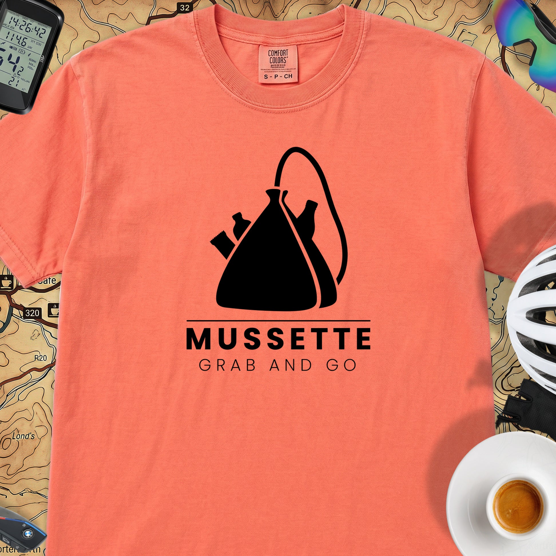 Mussette Grab & Go T‑Shirt — Bright Salmon