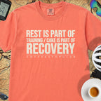 Rest is Recovery T‑Shirt — Bright Salmon
