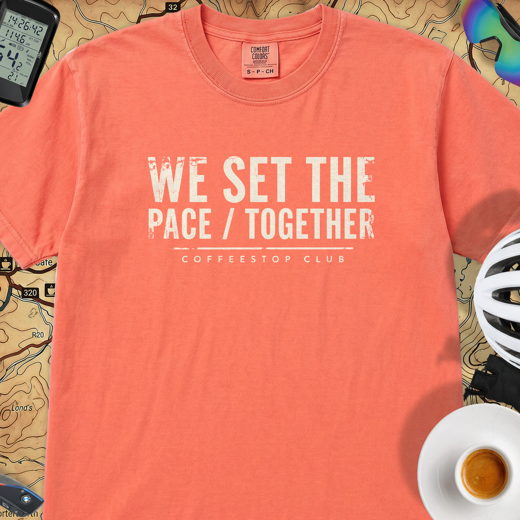 We Set The Pace T‑Shirt — Bright Salmon