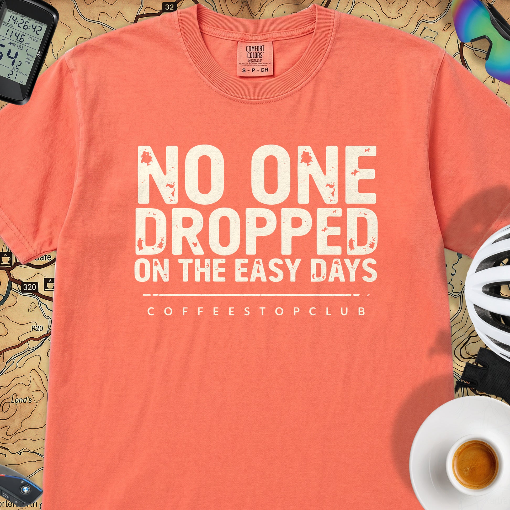 No-one Dropped T‑Shirt — Bright Salmon