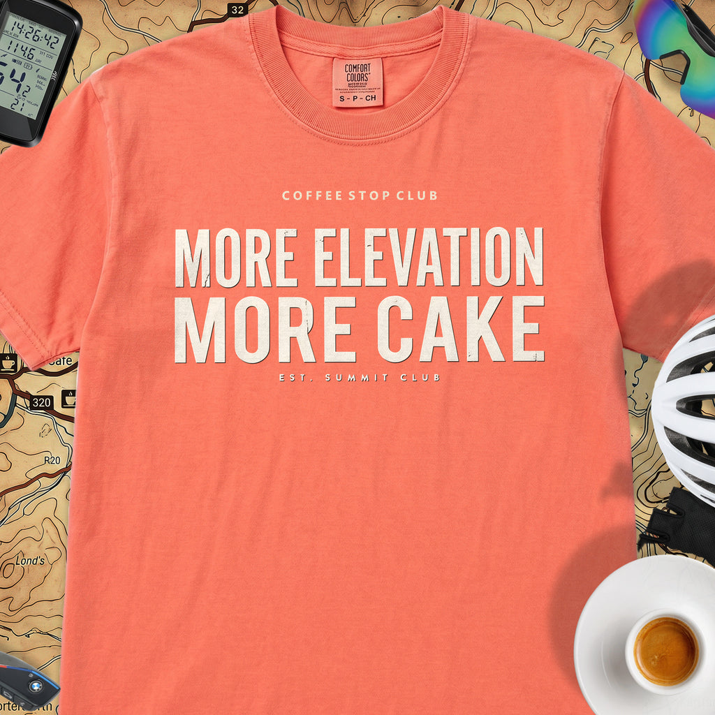 More Elevation More Cake T‑Shirt — Bright Salmon