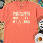 Freewheeling Life T‑Shirt — Bright Salmon
