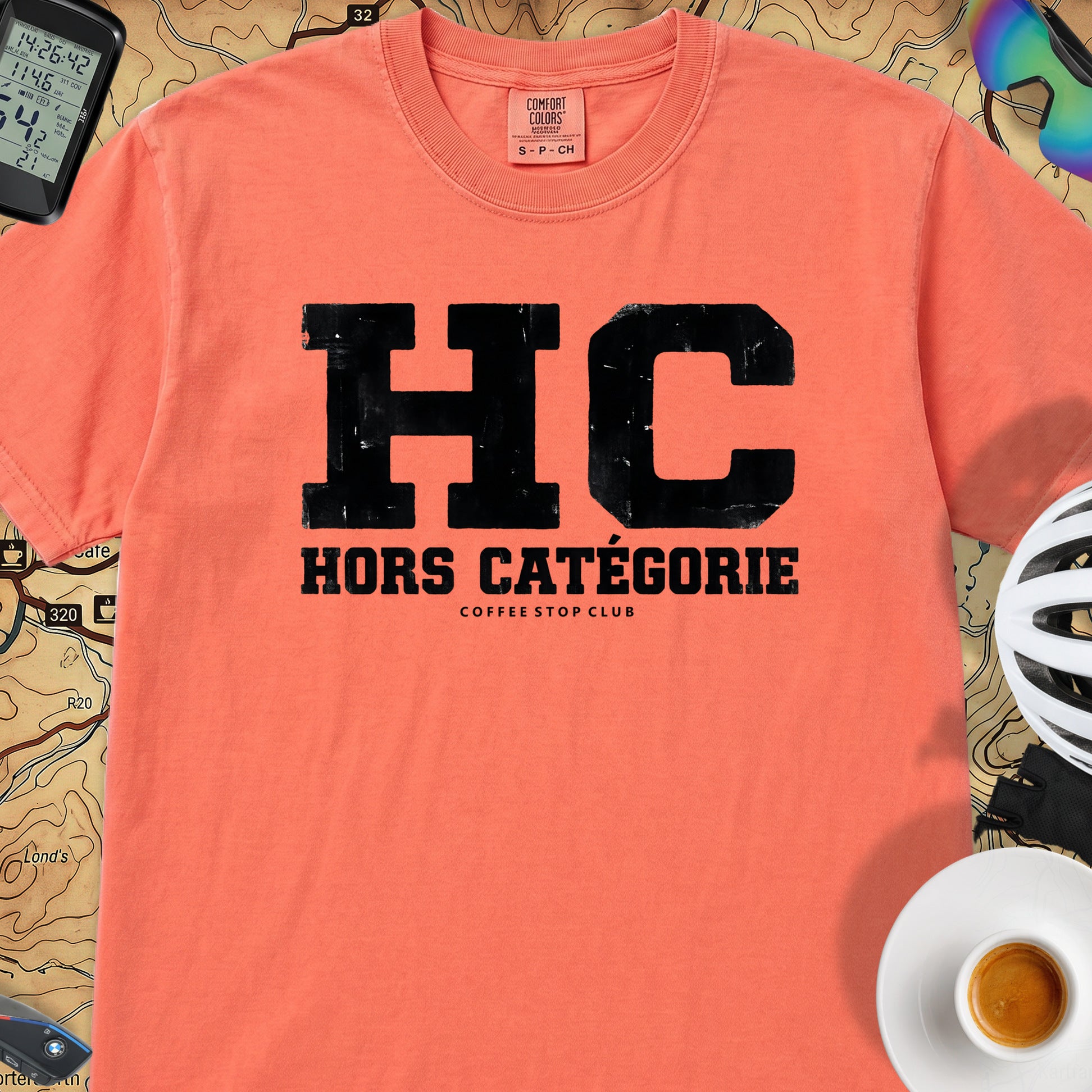 Cuillière a Bois Tour T‑Shirt — Bright Salmon