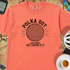 Polka Dot Yellow Cycling T-Shirt — Bright Salmon