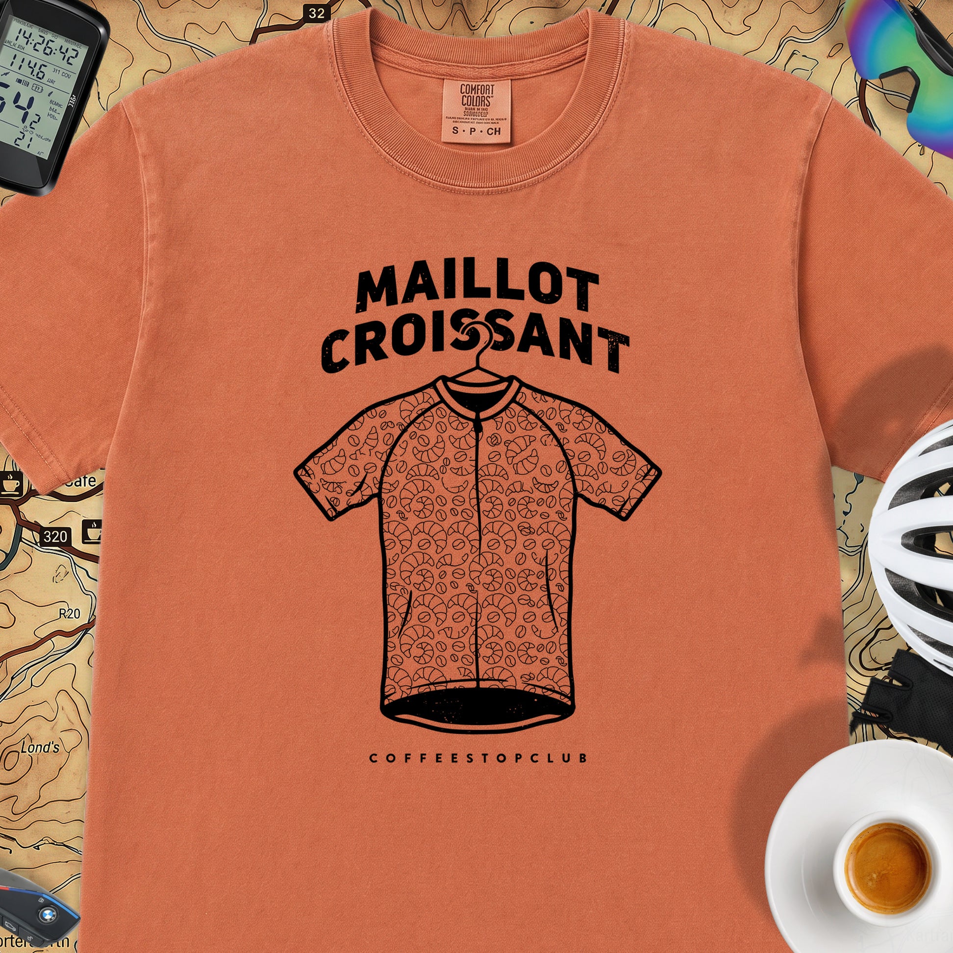 Maillot Croissant Cyclist T-Shirt — Burnt Orange