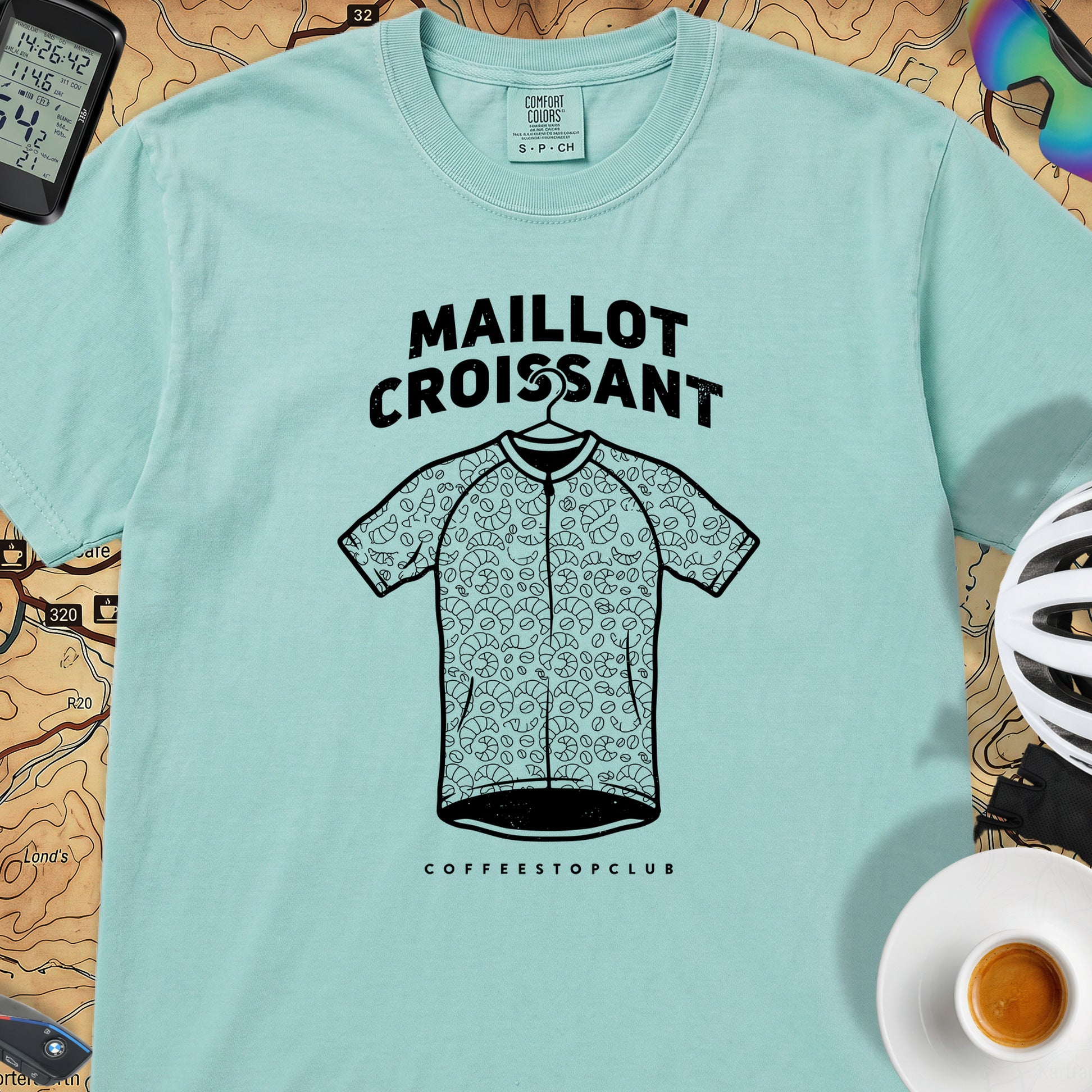 Maillot Croissant Cyclist T-Shirt — Chalky Mint