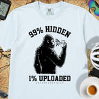 99% Hidden 1% Uploaded Cycling T-Shirt — Chambray