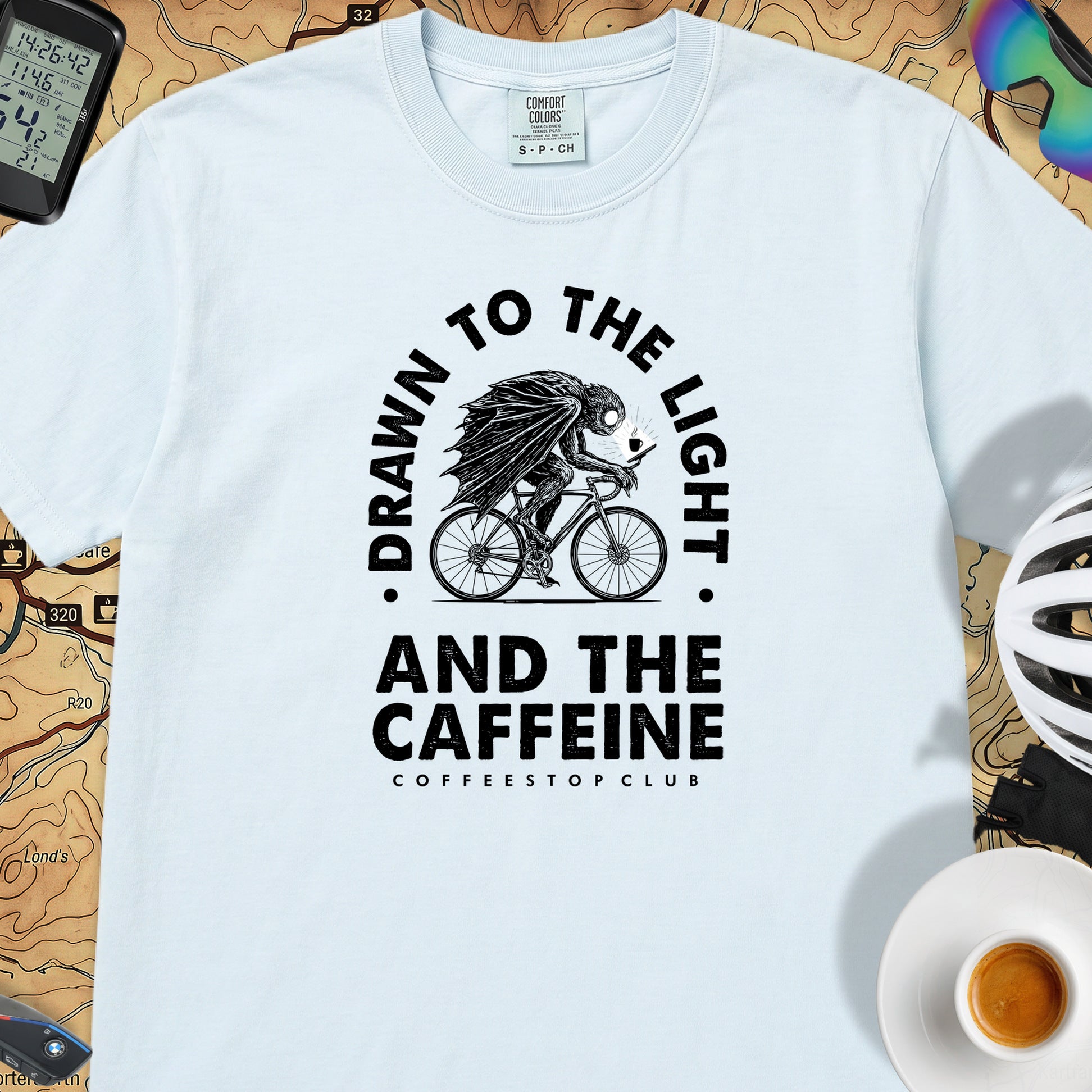 Drawn to the Light Cyclist T-Shirt — Chambray
