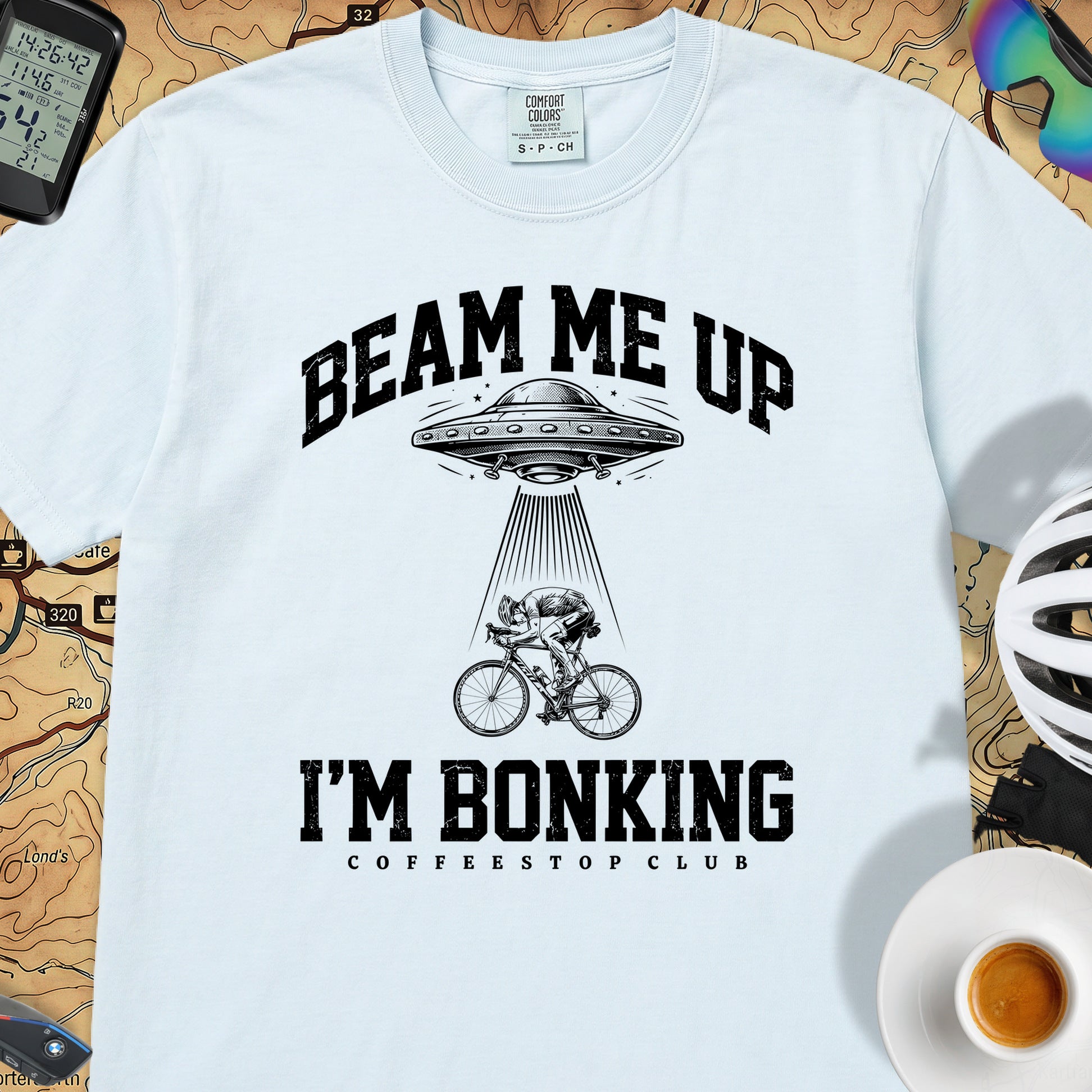 Beam Me Up Bonking Cycling T-Shirt — Chambray