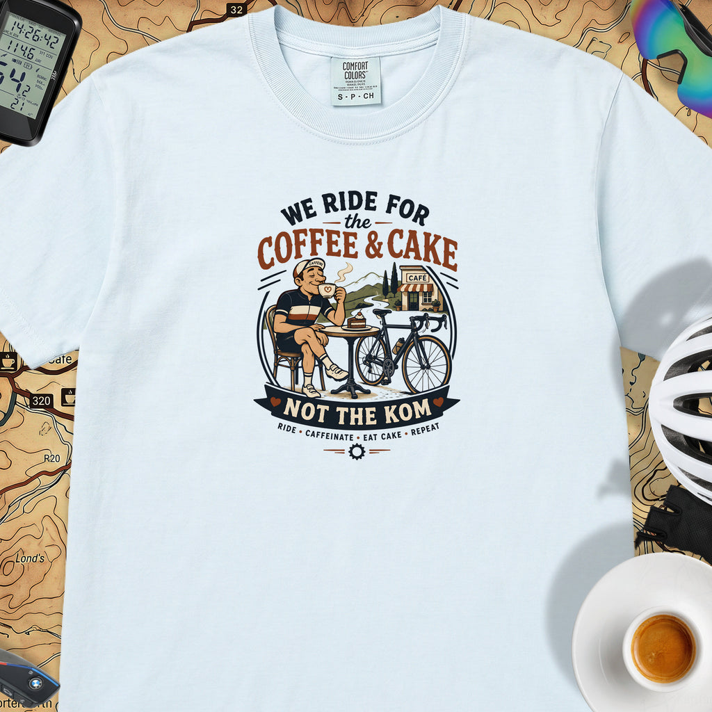 Ride For Coffee  and Cake T-Shirt — Chambray