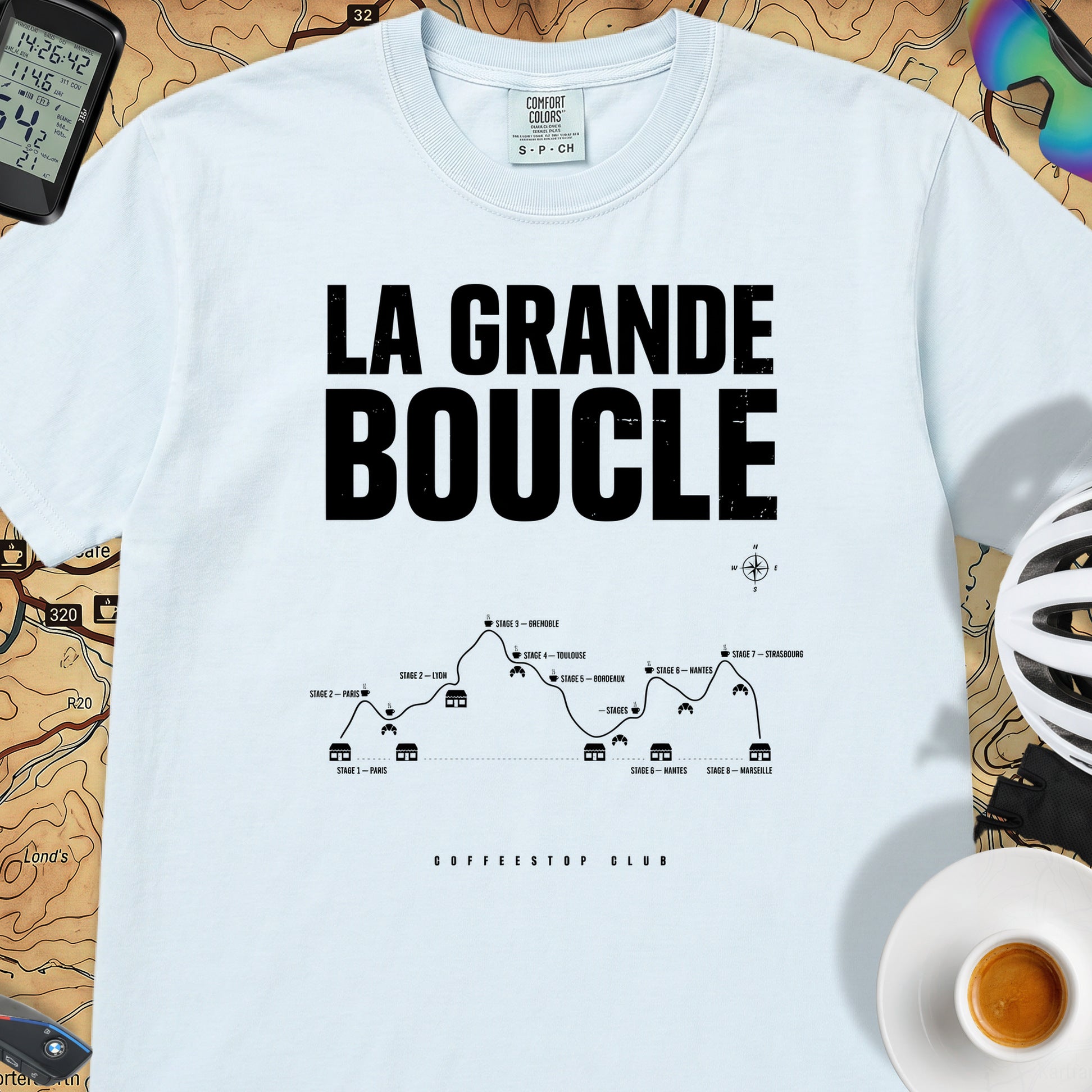 Grande Boucle TdF Cycling T-Shirt — Chambray
