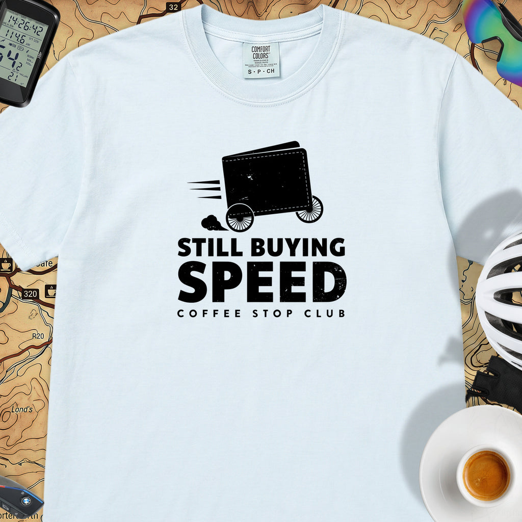 Still Buying Speed Cycling T-Shirt — Chambray
