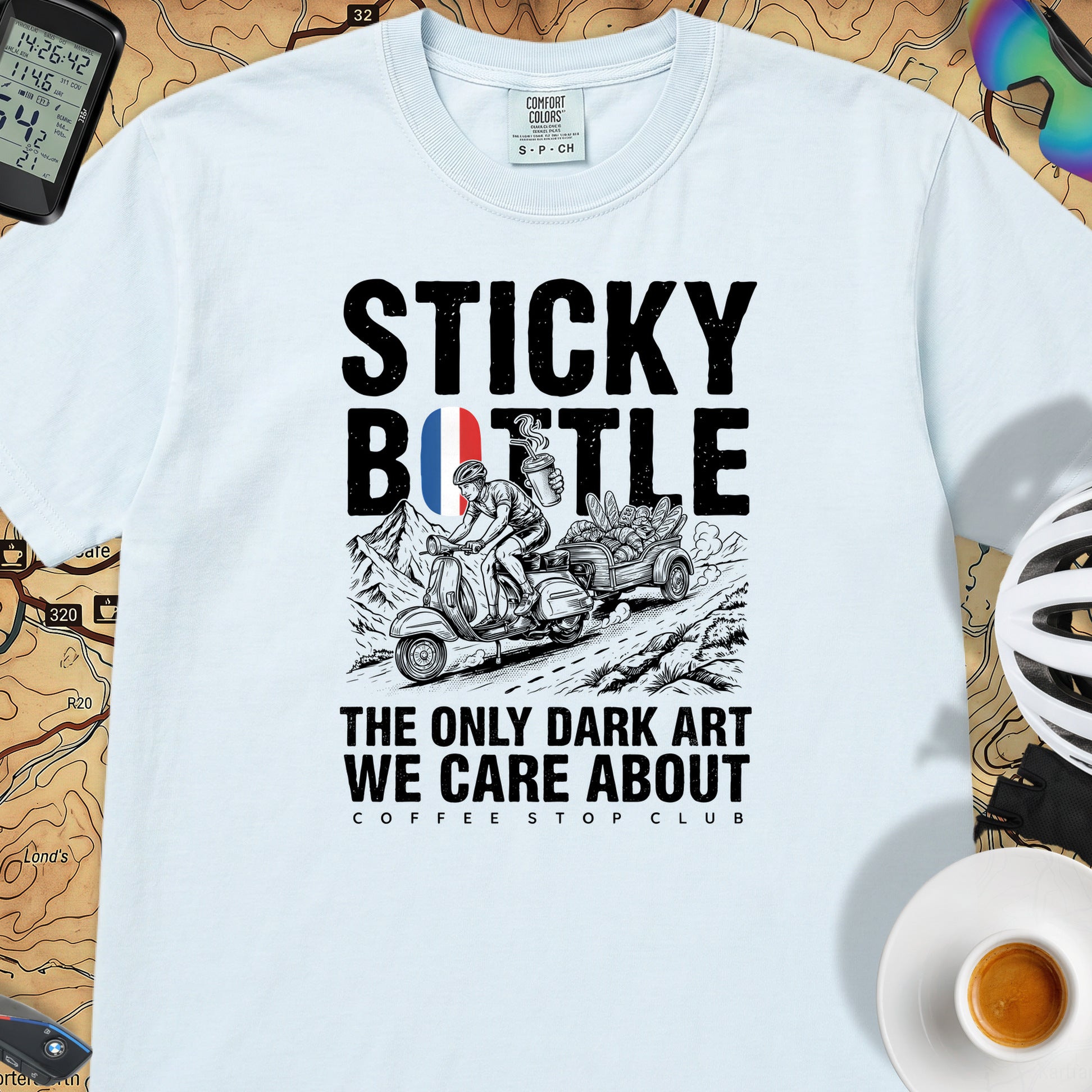 Sticky Bottle TdF Cycling T-Shirt — Chambray