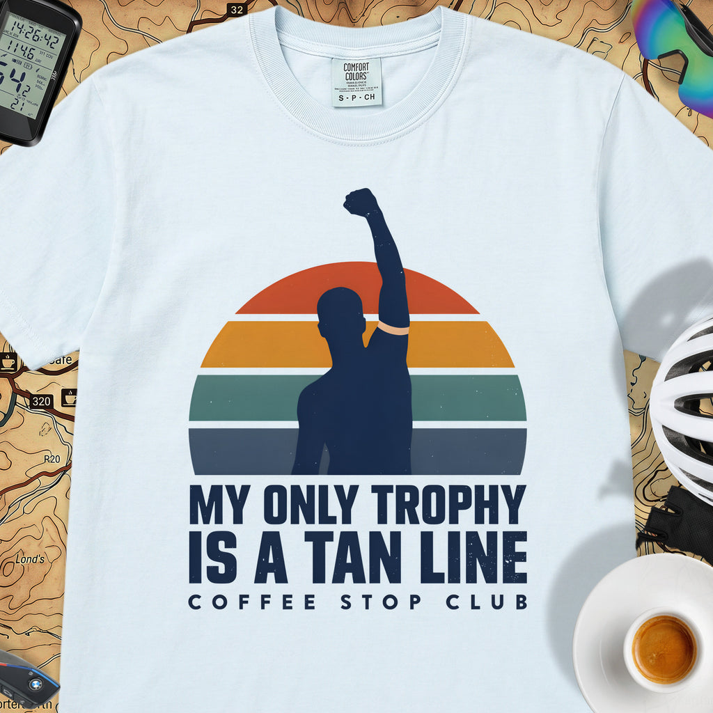 Tan Line Trophy Cycling T-Shirt — Chambray
