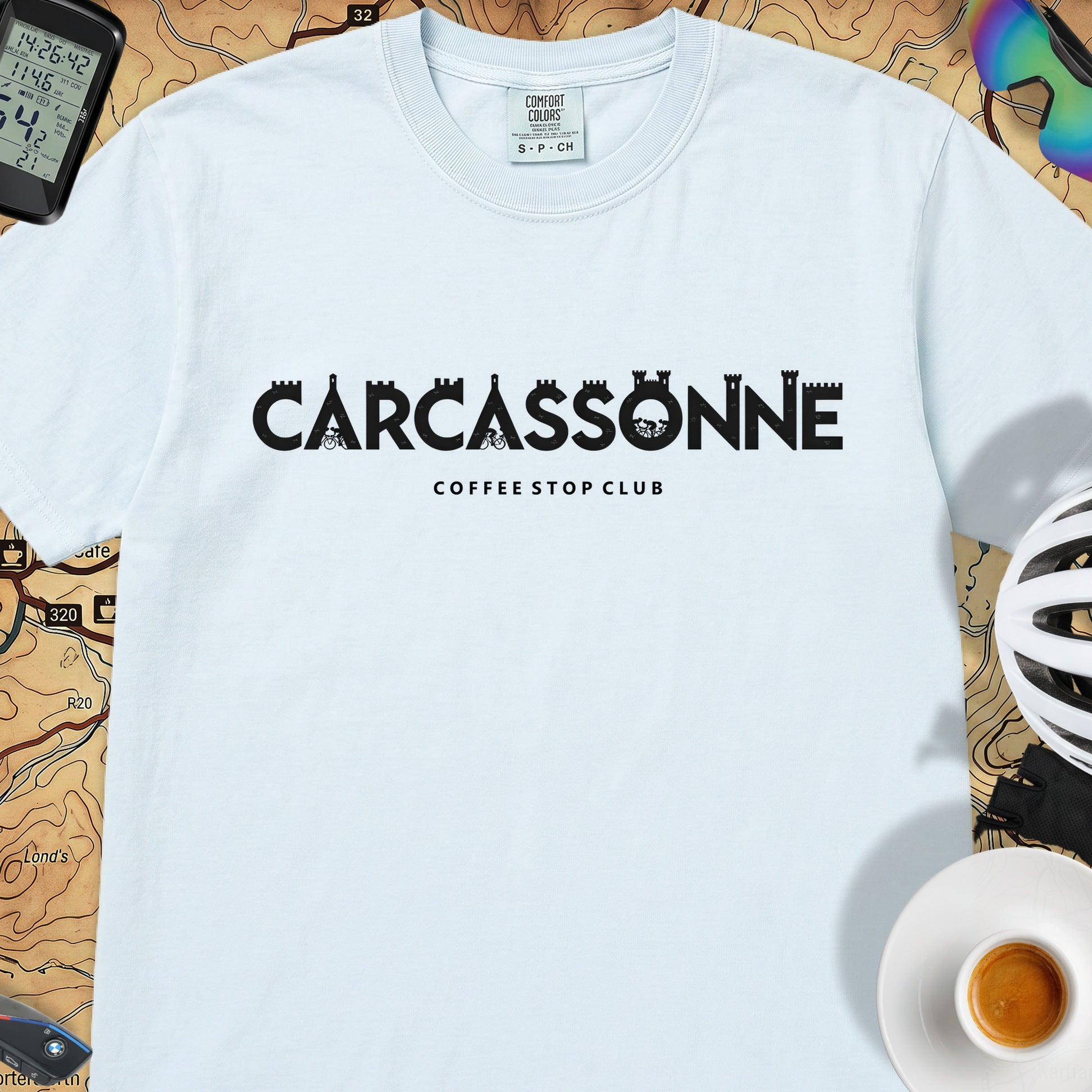 Carcassonne Cycle Tour T-Shirt — Chambray