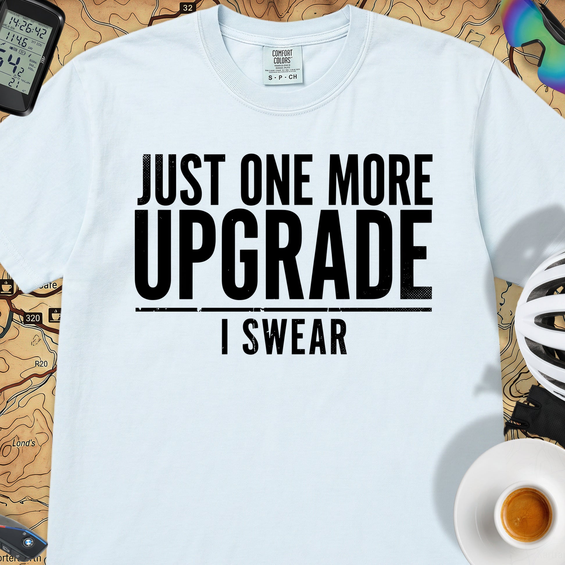 One More Upgrade Cycling T-Shirt — Chambray