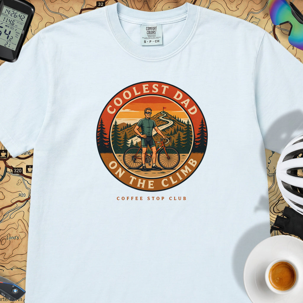 Coolest Dad On The Climb T-Shirt — Chambray