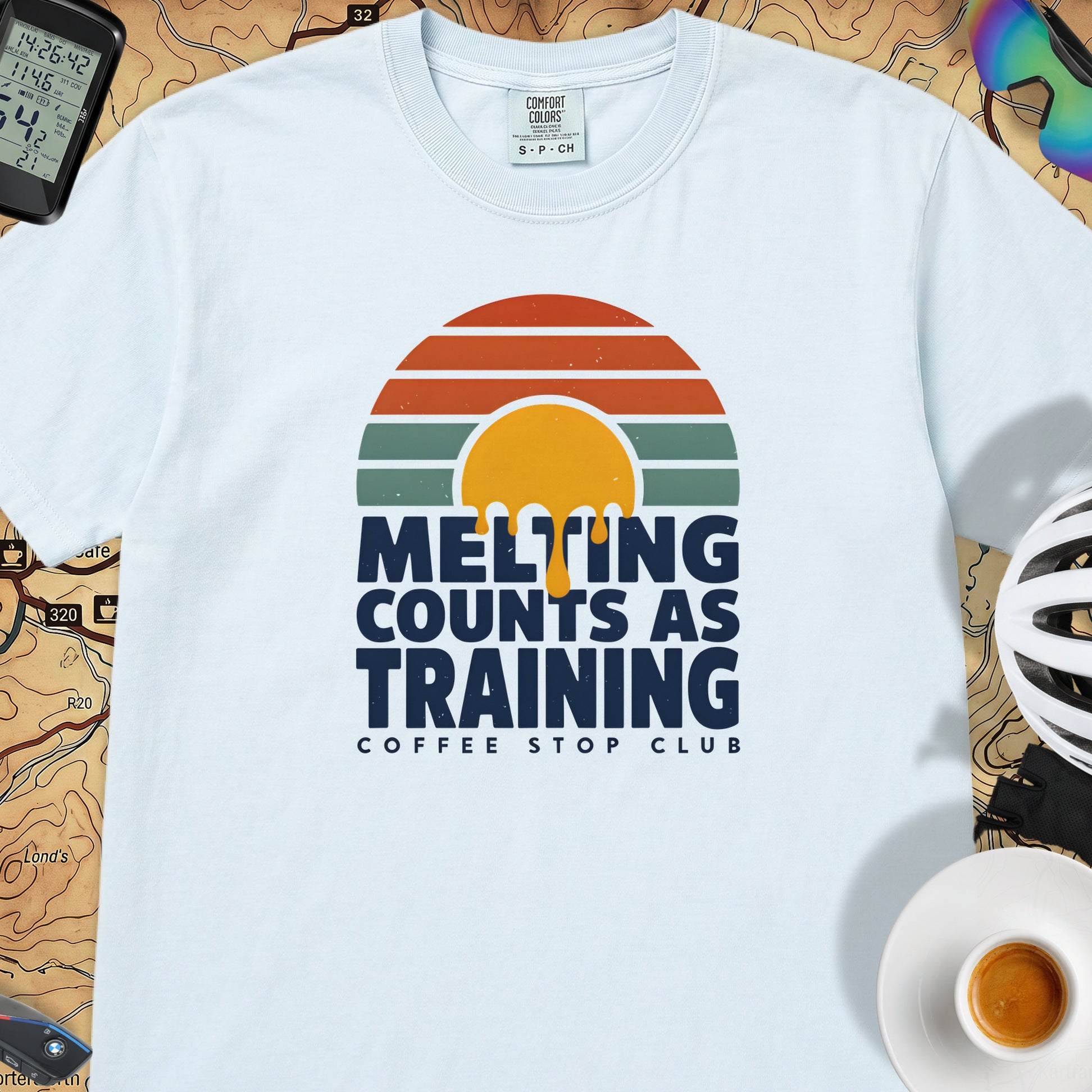 Melting Counts Cycling T-Shirt — Chambray