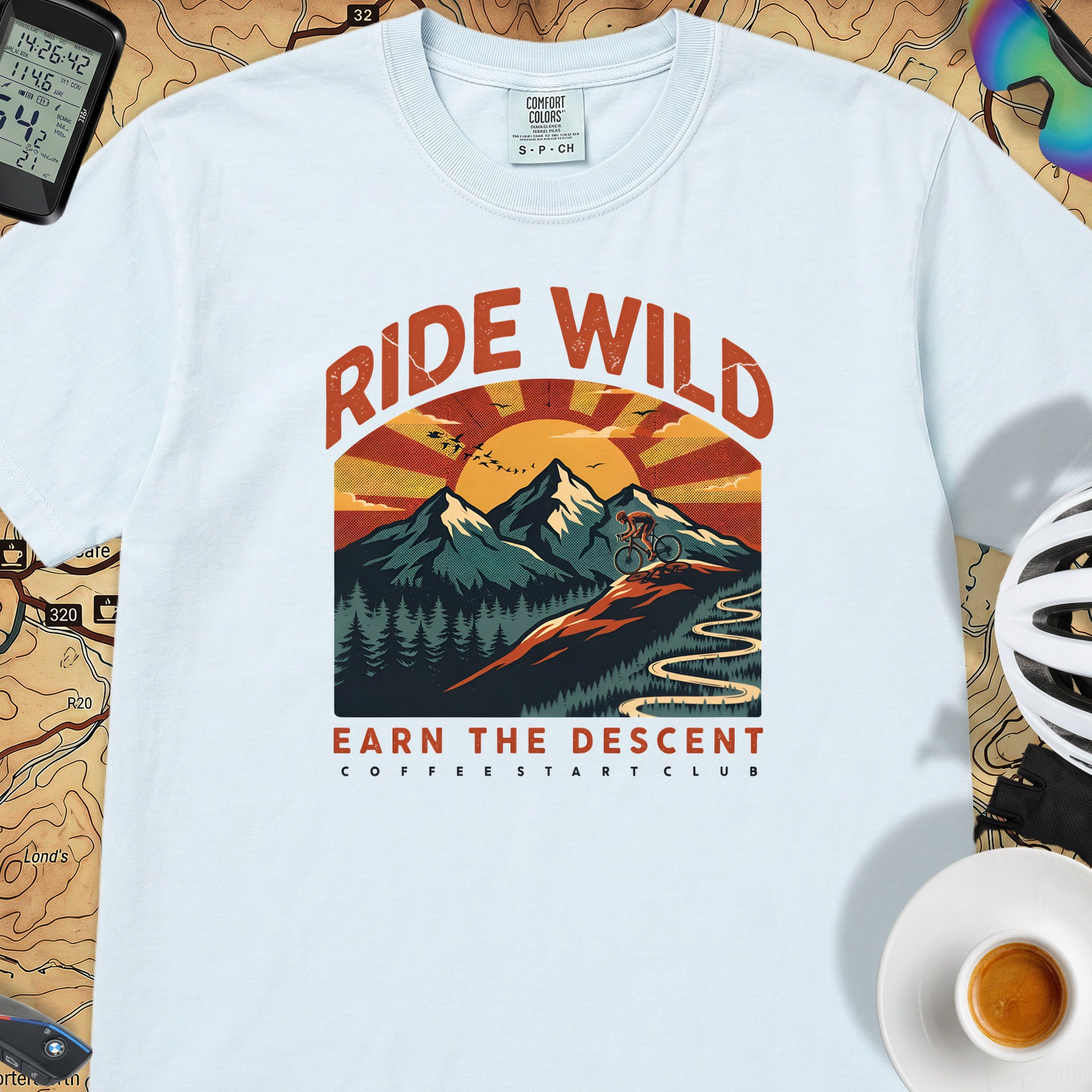 Ride Wild Cycling T-Shirt — Chambray