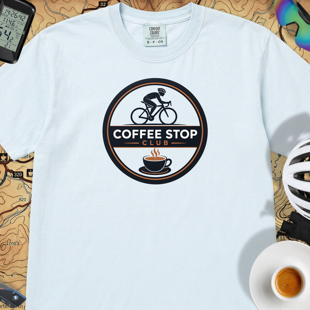 Awesome Coffee Stop Club T-Shirt — Chambray