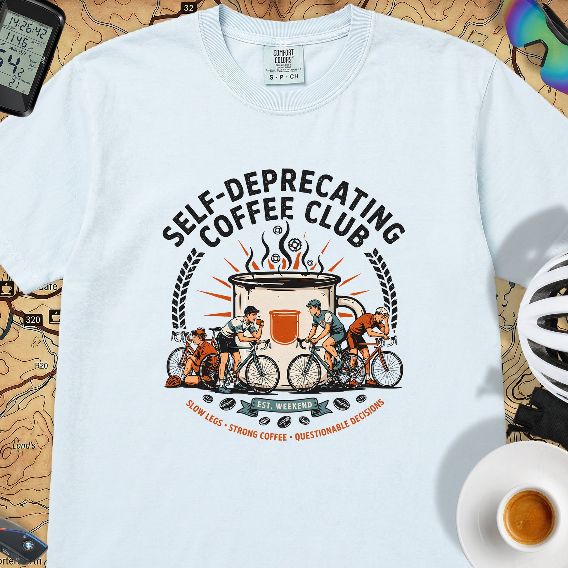 Self-Deprecating Cyclist T-Shirt — Chambray