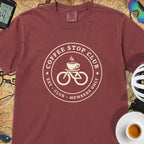 Coffee Stop Club Bike T-Shirt — Chili