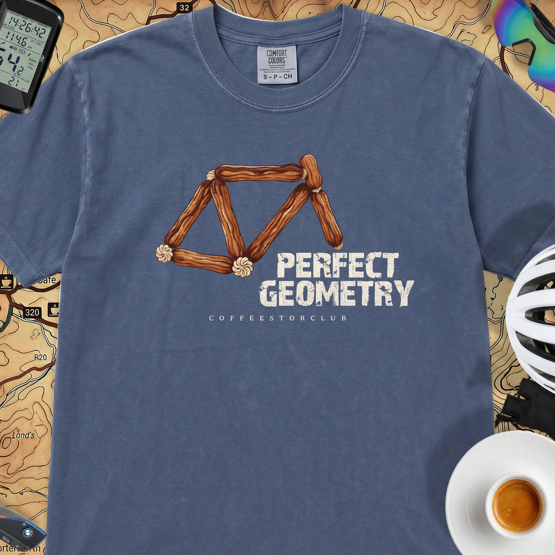 Perfect Geometry T‑Shirt — China Blue